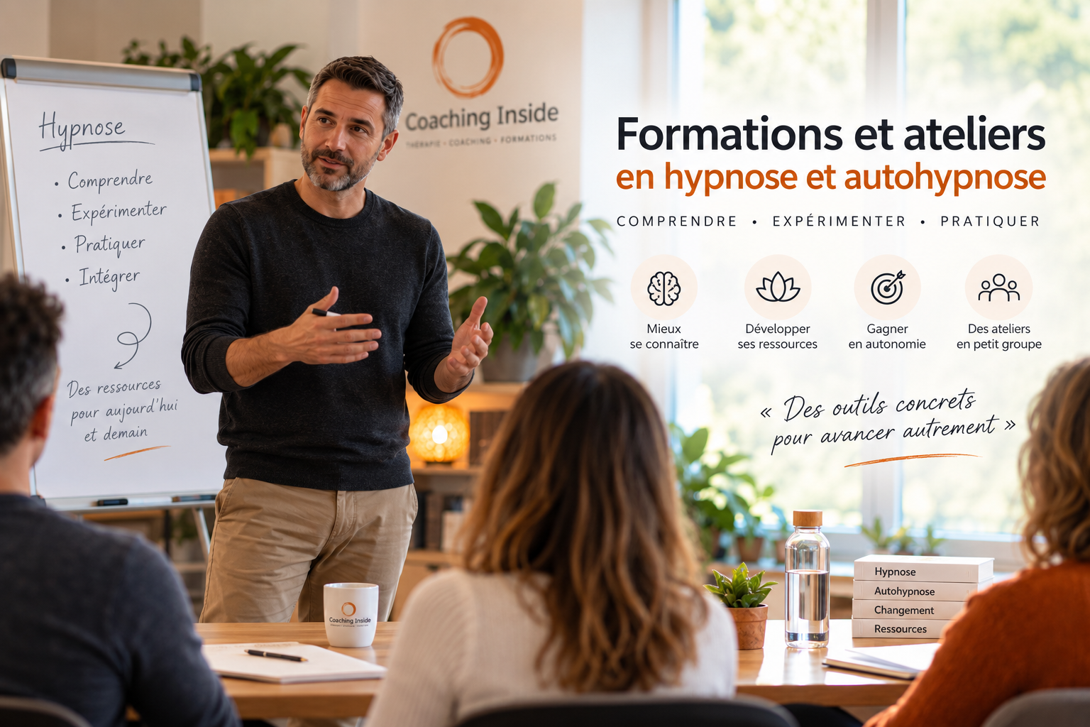 Sébastien Scheidt animant une formation en hypnose et autohypnose à Saverne